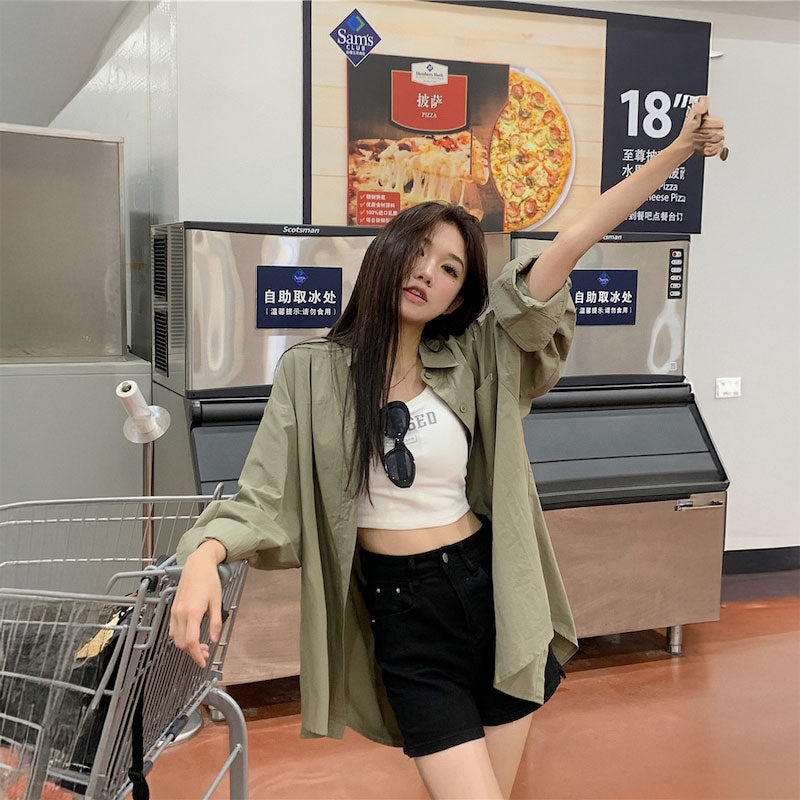 ステッチポケットルーズシャツ