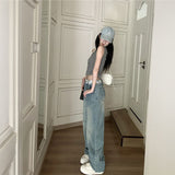 ウエストレースドットデニム