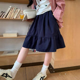 ワンカラーミディアムフリルスカート