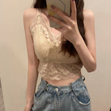 Vレースダブルストラップキャミソール