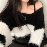 モヘアワイドボーダーニット