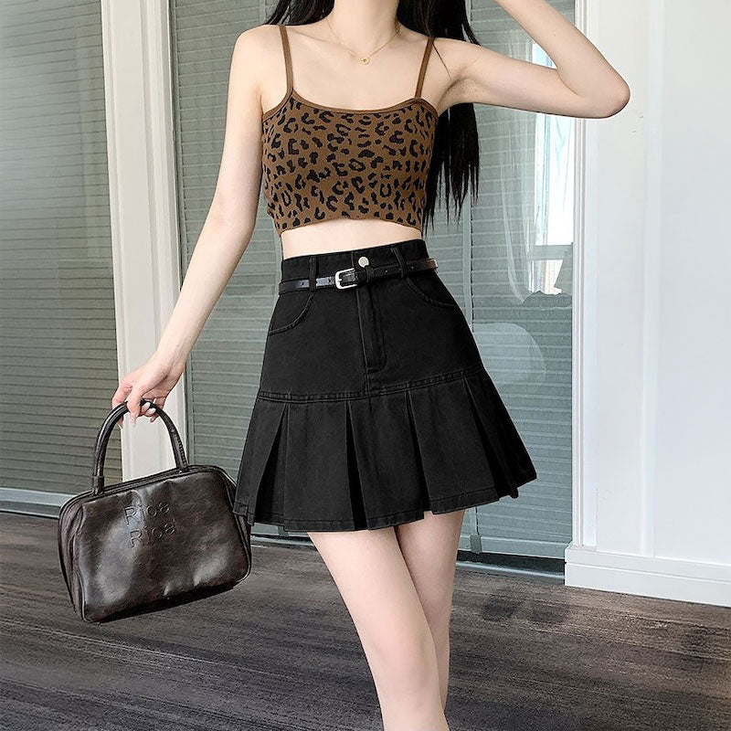 ミリタリーベルトプリーツスカート