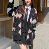 ファーアーガイルカーディガン