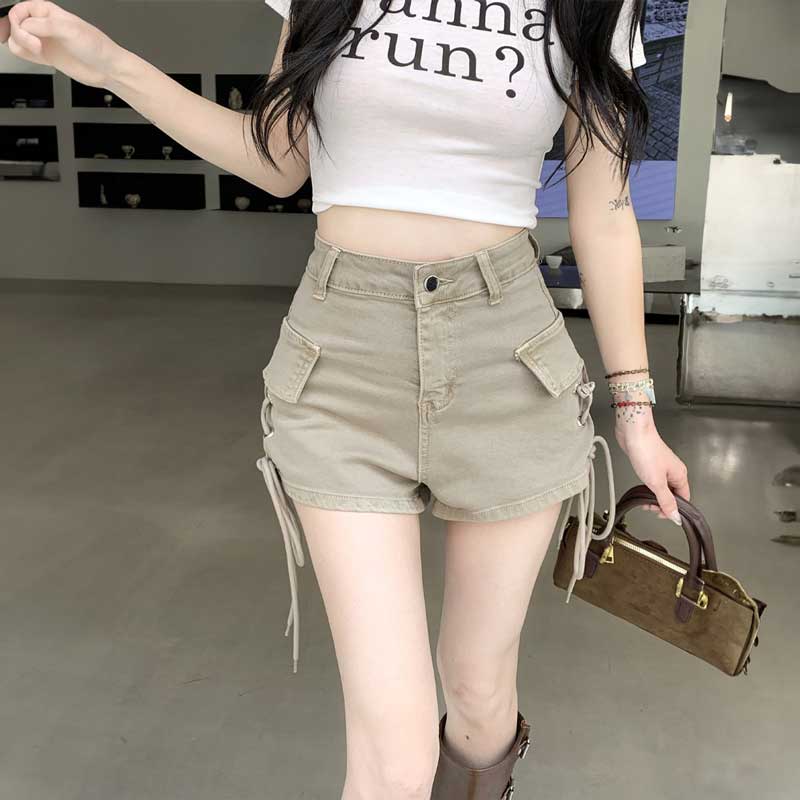 レースアップミリタリーショートパンツ