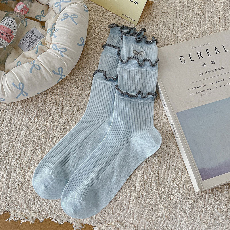 リボンティアードフリルソックス