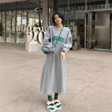 クルーネックスウェットマキシワンピース