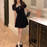 フレンチボタンレディワンピース