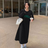 クルーネックスウェットマキシワンピース