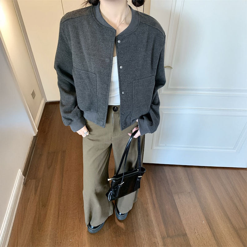 ワンカラーシンプルブルゾン