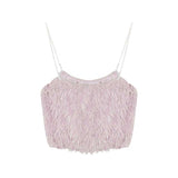 クリスタルストラップシャギーキャミソール