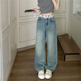 ウエストレースドットデニム