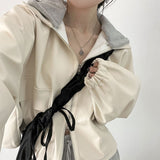 レイヤードデザインレザーパーカー