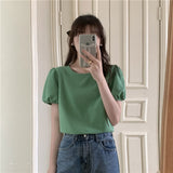 シンプルカラーパフTシャツ