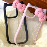 【iPhone17対応】ピンクリボンキャットiPhoneケース