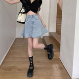 カジュアルデニムフリルスカート