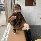 オーバーロングケーブルニット