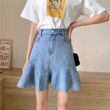 カジュアルデニムフリルスカート