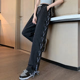 サイドレースアップスウェットデニム