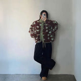 リバーシブルフラワーボアジャケット