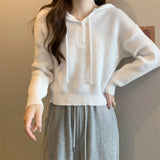 シンプルボタンニットフーディー