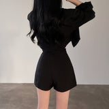 クロップドジャケット&ミニスカートSET