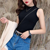 シンプルモックネックトップス