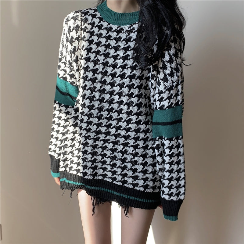 カジュアル千鳥ニット