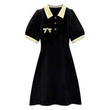 フレンチボタンレディワンピース