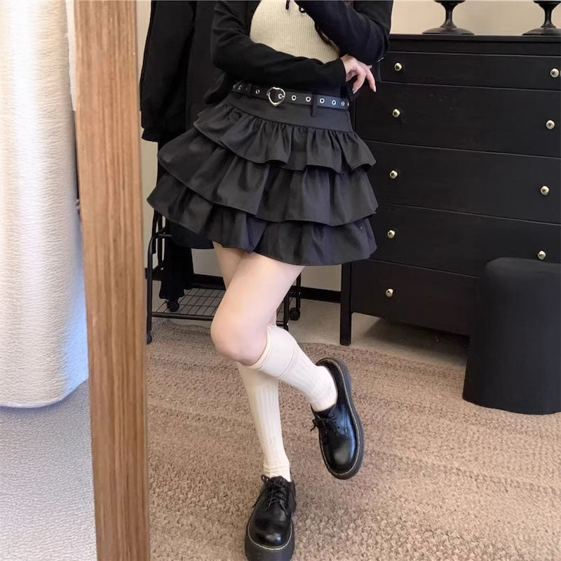 ハートベルトフリルスカート