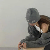 リボンスタッズリブビーニー