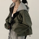 レイヤードデザインレザーパーカー