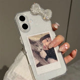 ラメストーンリボンiPhoneケース