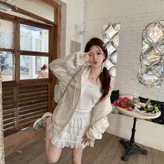 フレンチルックアイボリーパーカー