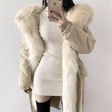 タートルネックリブワンピース