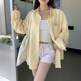 カラーストライプオーバーシャツ