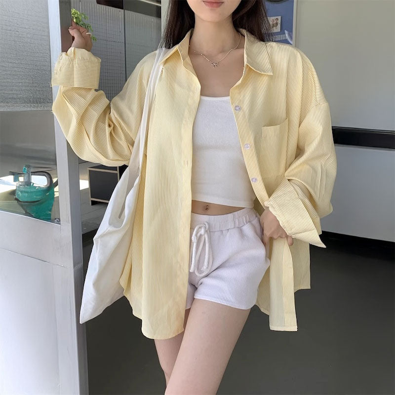 サマーストライプカラーシャツ