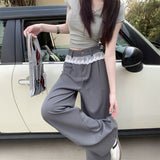 ウエストフリルタックパンツ