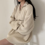 ハーフジップオーバーニット