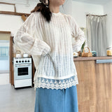 エンドフリルレースリボンデニム