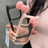 【iPhone17対応】ピンクリボンキャットiPhoneケース