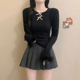 オープンダブルリボンファーニット