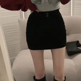 ダブルボタンコーデュロイスカート