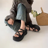 スリムクロスベルトハイソールサンダル