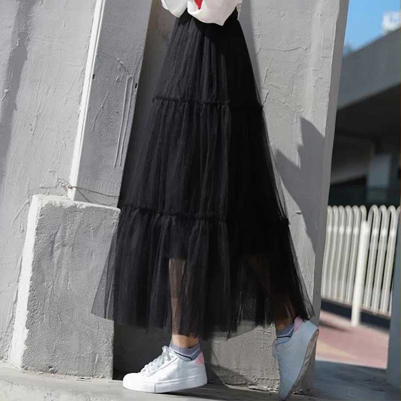 ティアードチュールロングスカート