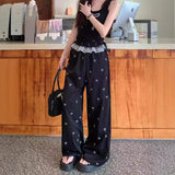 フリルリボンパターンジャージパンツ