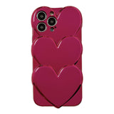 メタリックトリプルハートiPhoneケース