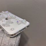 クリアパールリボンiPhoneケース