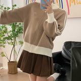 ハイネックリブジップニット