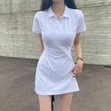 シンプルポロワンピース