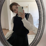 レイヤードベストブラウス